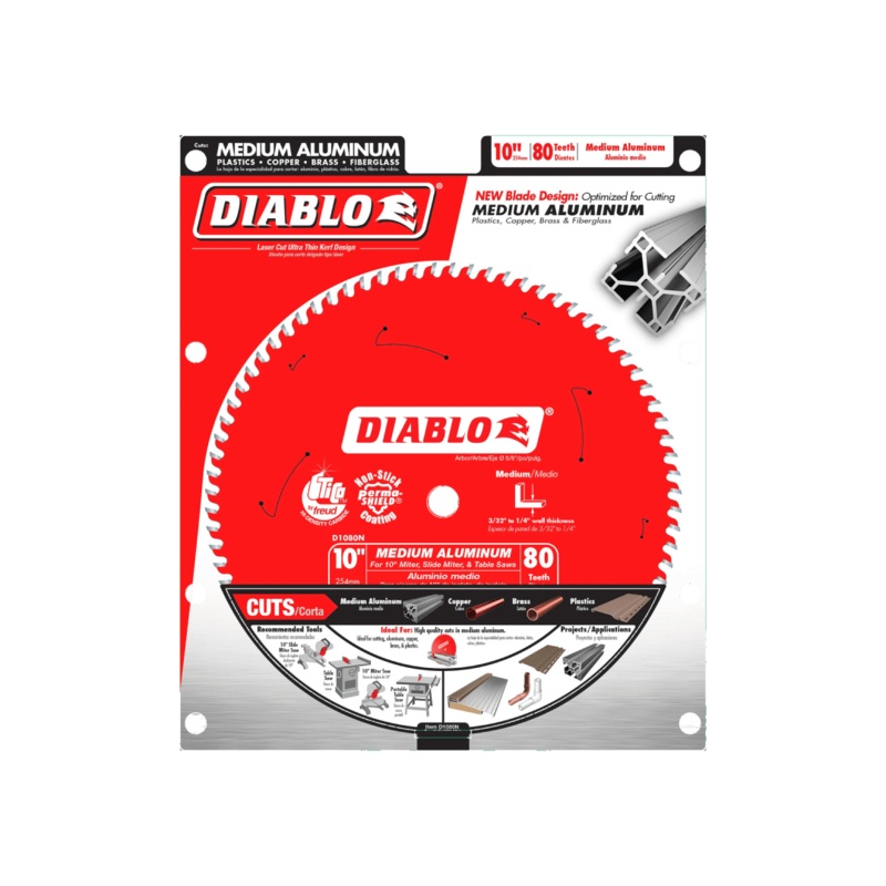 10 in. x 80 Tooth Medium Aluminum Saw Blade