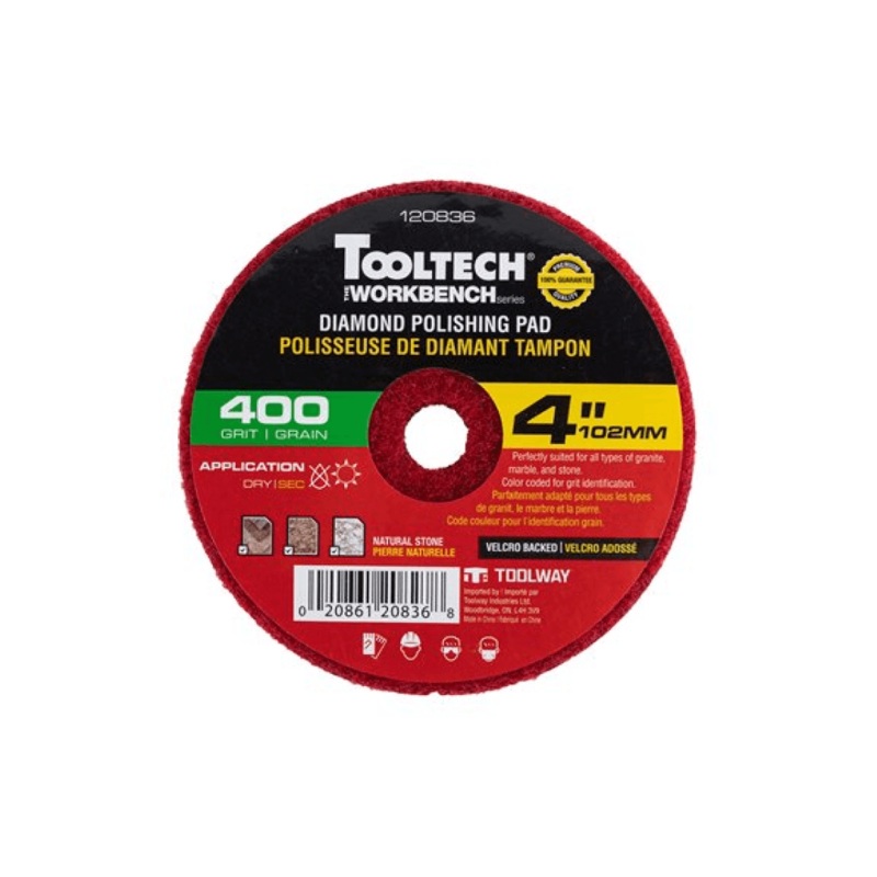10PC Diamond Dry Polishing Pad 4in 400 Grit