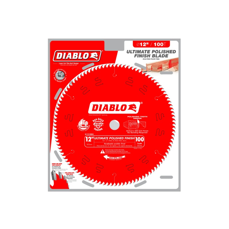 12 in. x 100 Tooth Ultimate Polished Finish Saw Blade