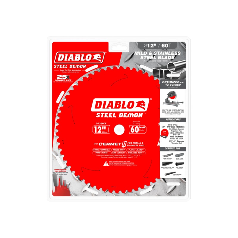 12 in. x 60 Tooth Steel Demon Cermet II Saw Blade for Metals and Stainless Steel