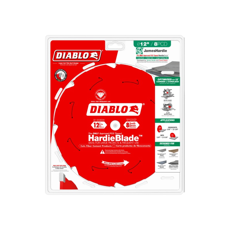 12 in. x 8 Tooth Fiber Cement HardieBlade