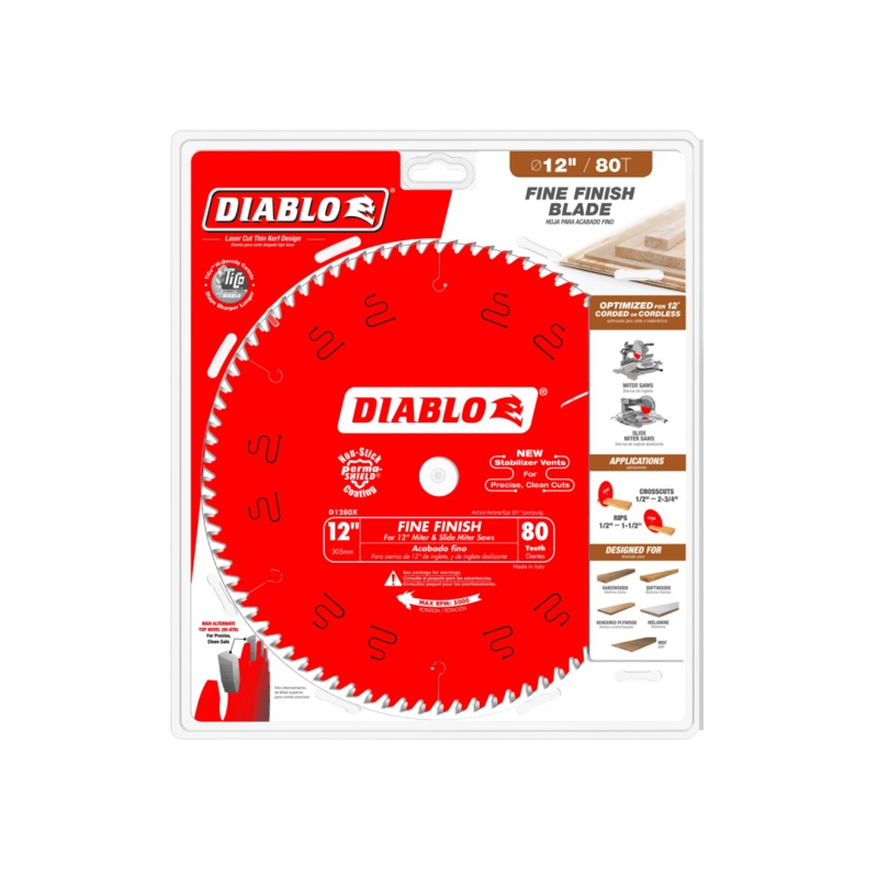 12 in. x 80 Tooth Fine Finish Saw Blade