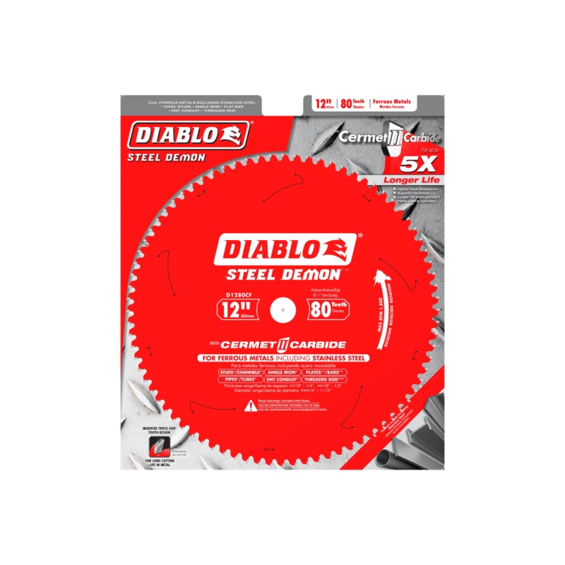 12 in. x 80 Tooth Steel Demon Cermet II Saw Blade for Metals and Stainless Steel
