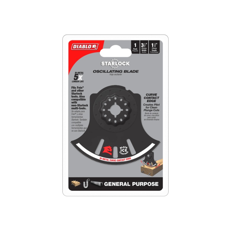 3-1/2 in. Starlock Bi-Metal Oscillating Blade for General Purpose Cuts