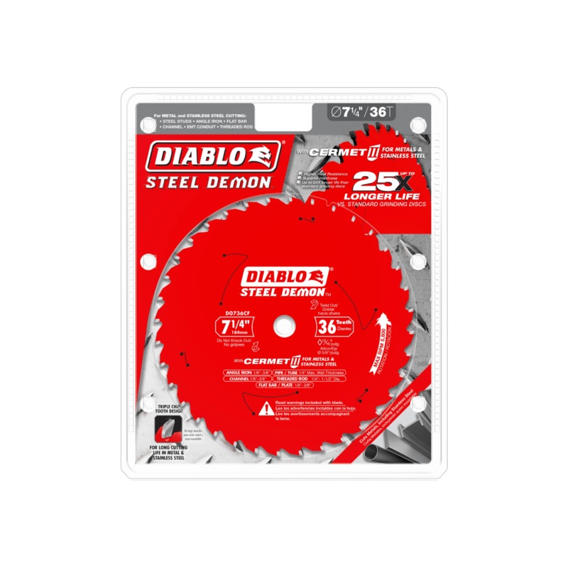 7-1/4 in. x 36Tooth Steel Demon Cermet II Saw Blade for Metal & Stainless Steels