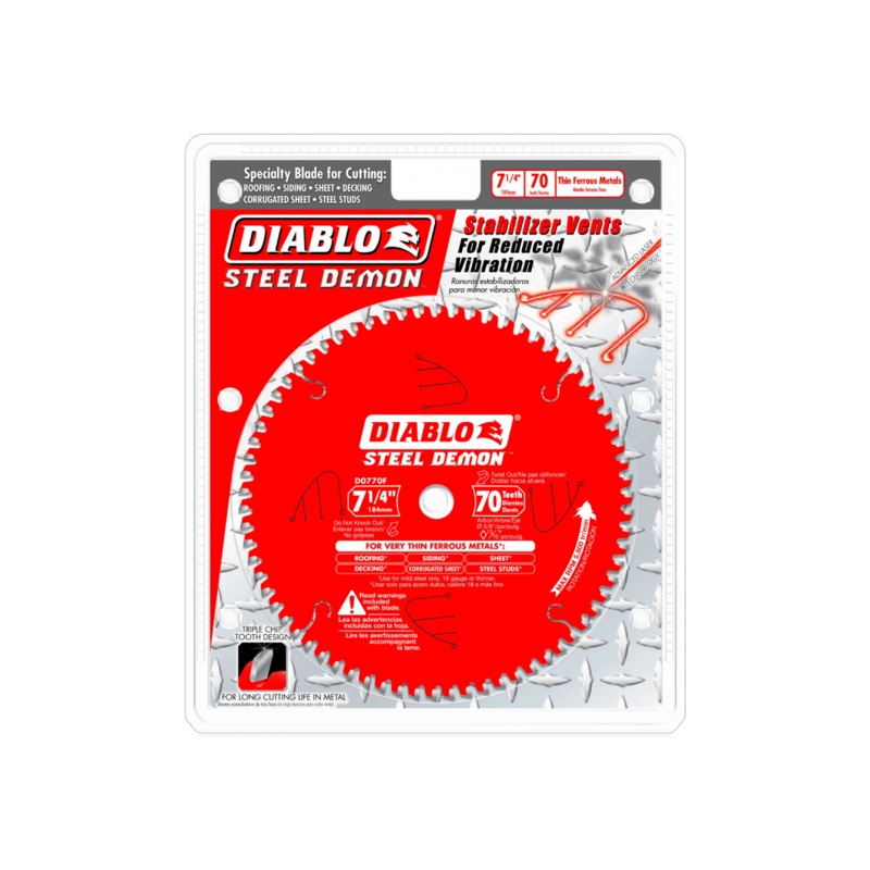 7-1/4 in. x 70 Tooth Steel Demon Carbide-Tipped Saw Blade for Metal