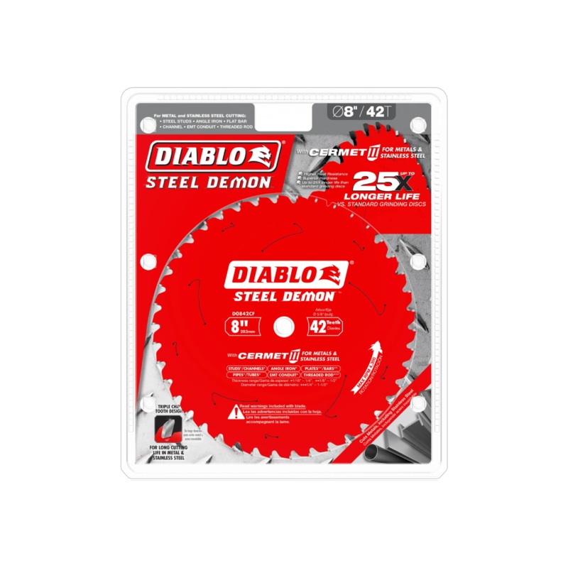 8 in. x 42 Tooth Steel Demon Cermet II Saw Blade for Metals and Stainless Steel