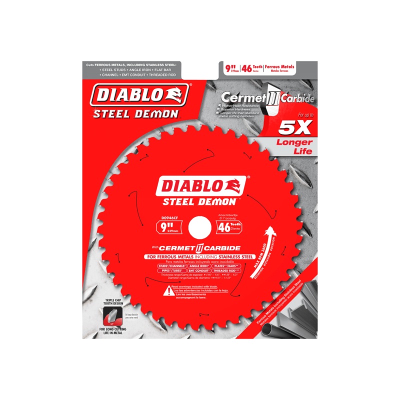 9 in. x 46 Tooth Steel Demon Cermet II Saw Blade for Metals and Stainless Steel
