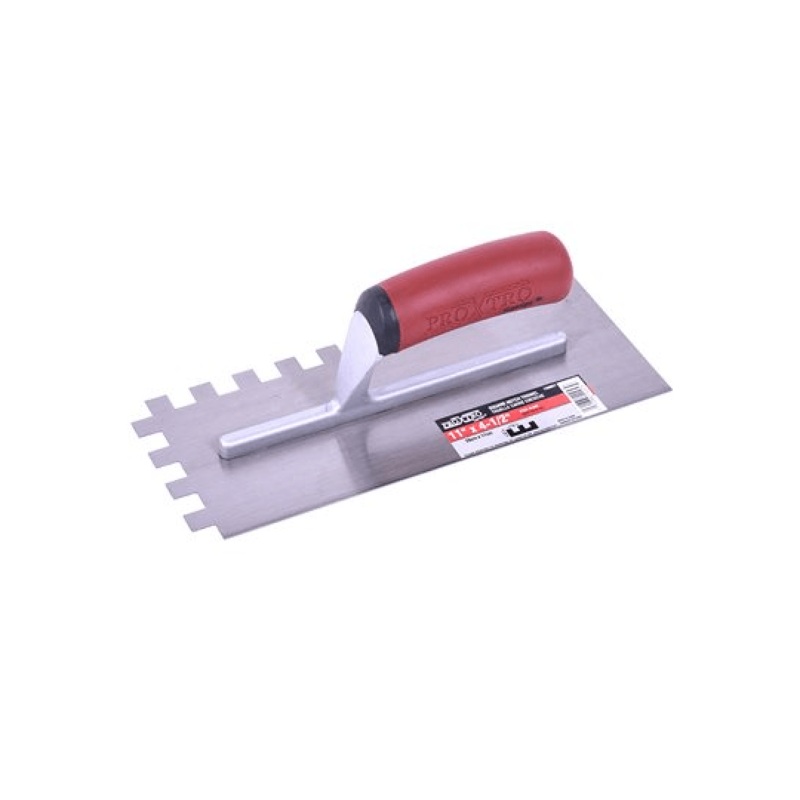 Trowel Notched 11in x 4in (in x in SQ Notch) Red Handle