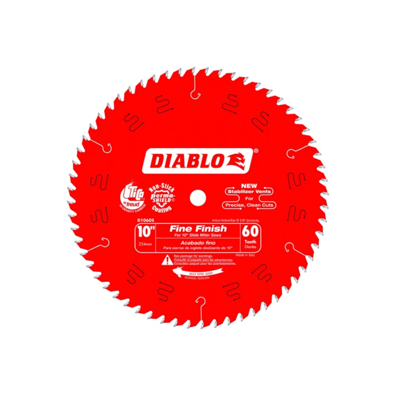 10 in. x 60 Tooth Fine Finish Slide Miter Saw Blade