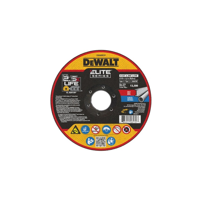 5" x .045" x 7/8" DEWALT ELITE SERIES Cutting Wheels