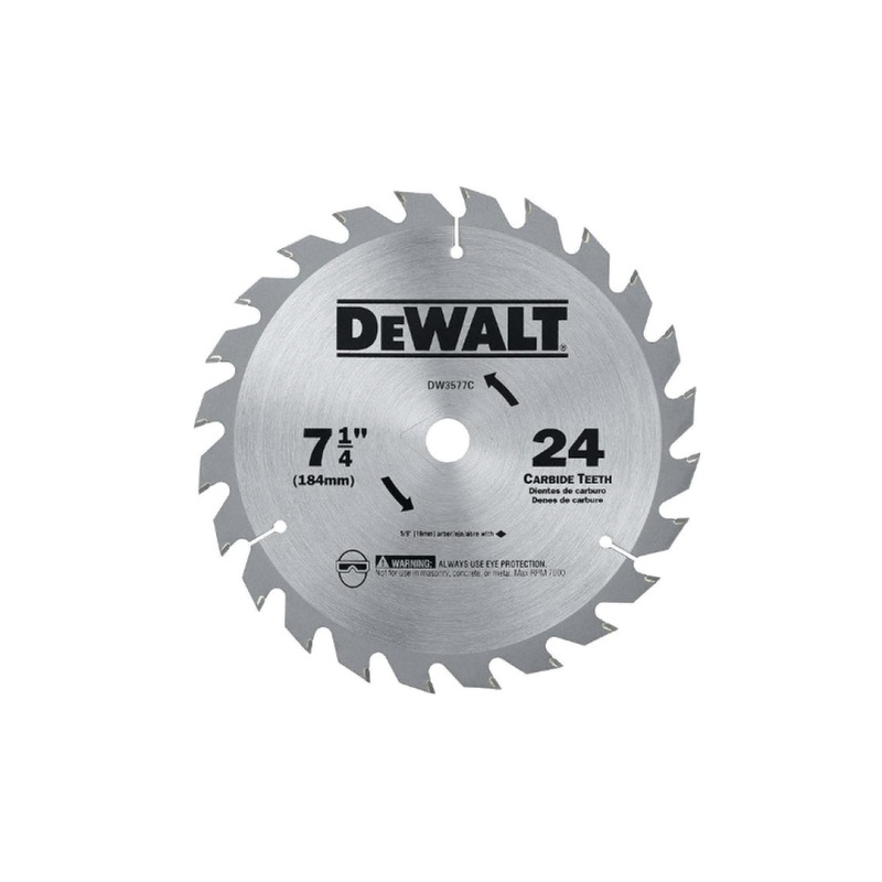 Circular Saw Blade 7-1/4", Carbide 24 Tooth