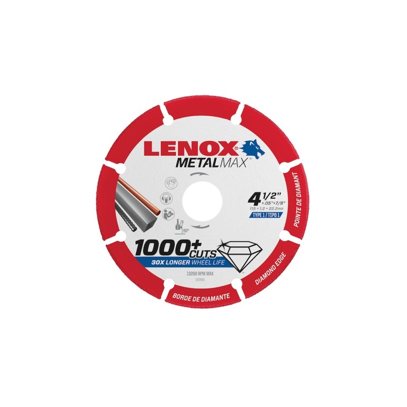 Lenox MetalMax Diamond Edge Cutoff Wheel, 4.5" x 7/8"