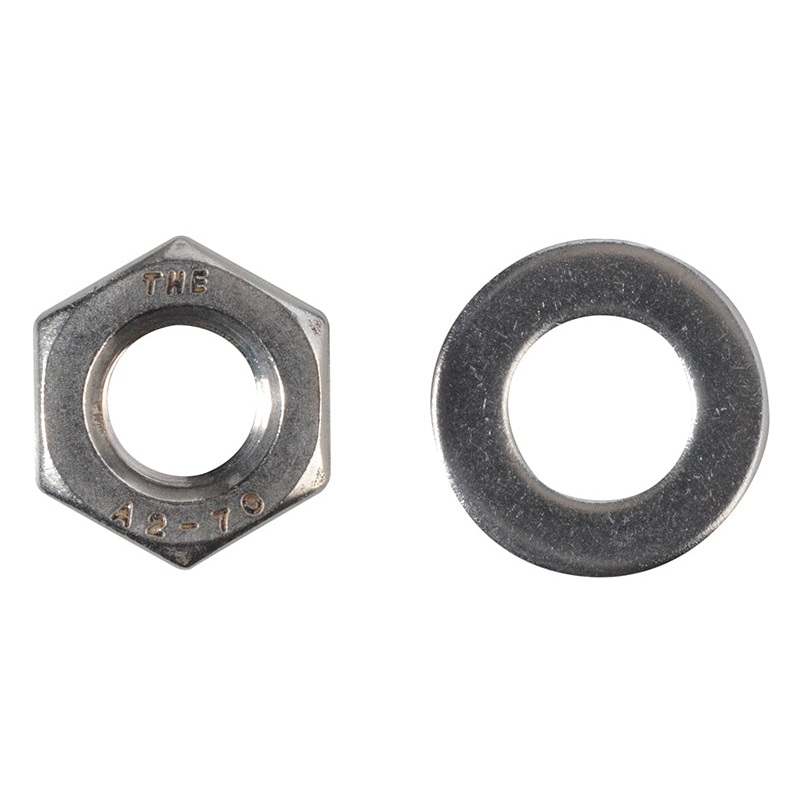 Hexagonal Nuts & Washers A2 Stainless Steel M10 ForgePack 8