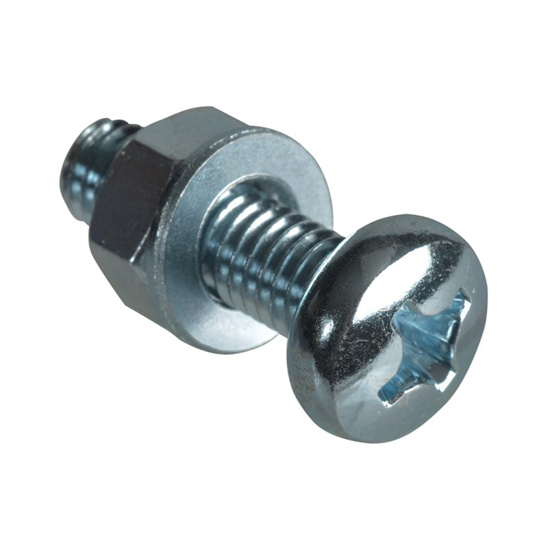 Machine Screw Pozi Compatible Pan Head ZP M6 x 20mm Forge Pack 8