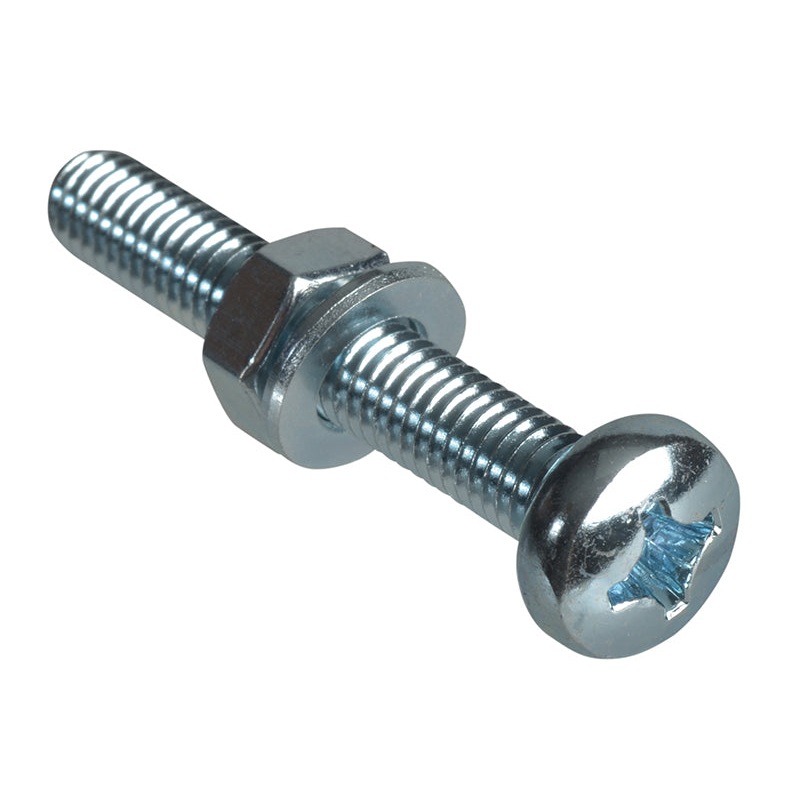 Machine Screw Pozi Compatible Pan Head ZP M6 x 40mm Forge Pack 4