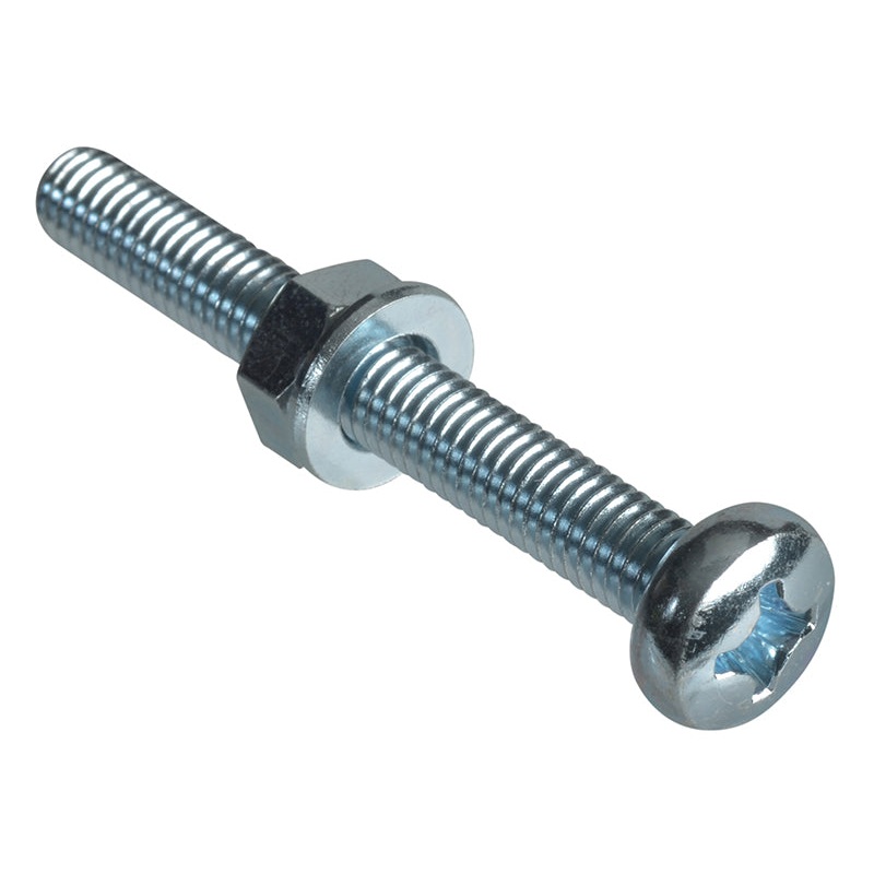 Machine Screw Pozi Compatible Pan Head ZP M6 x 50mm Forge Pack 4