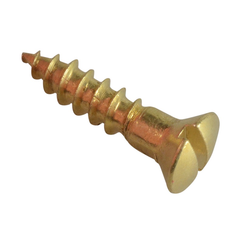Wood Screw Slotted Raised Head ST Solid Brass 5/8in x 6 Forge Pack 25