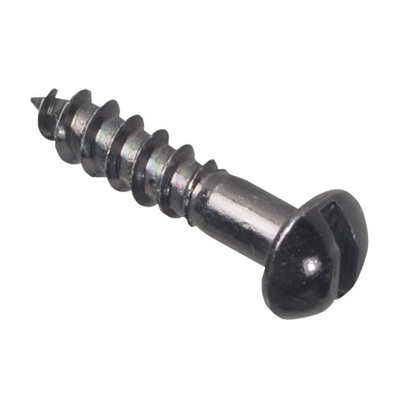 Wood Screw Slotted Round Head ST Black Japanned 3/4in x 8 Forge Pack 25