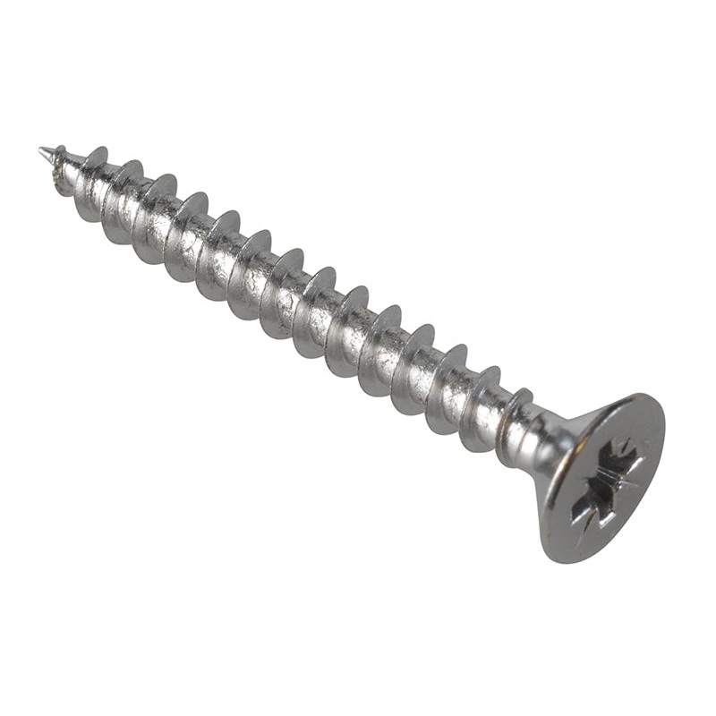 Multi-Purpose Screw Pozi Compatible CSK Chrome Plated 5.0 x 40mm ForgePack 15