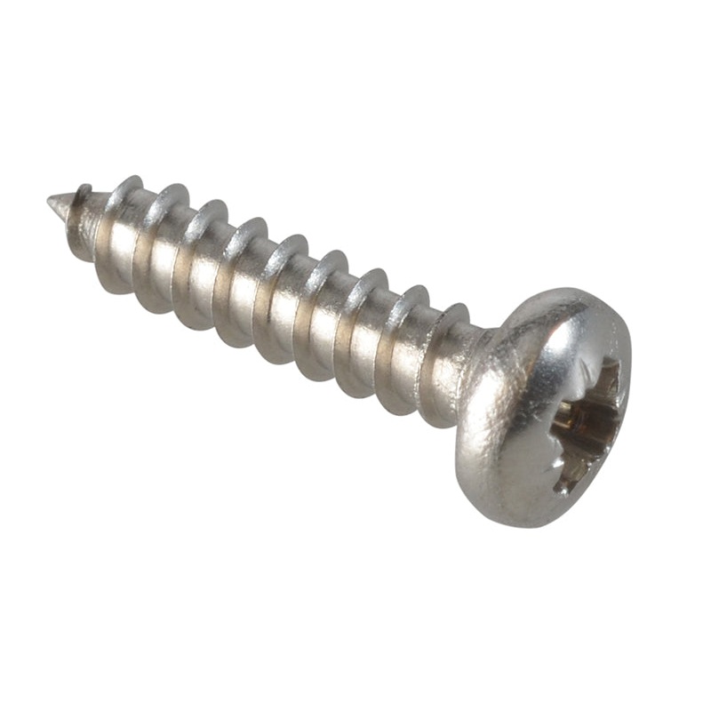 Self-Tapping Screw Pozi Compatible Pan A2 SS 1/2in x 4 ForgePack 60
