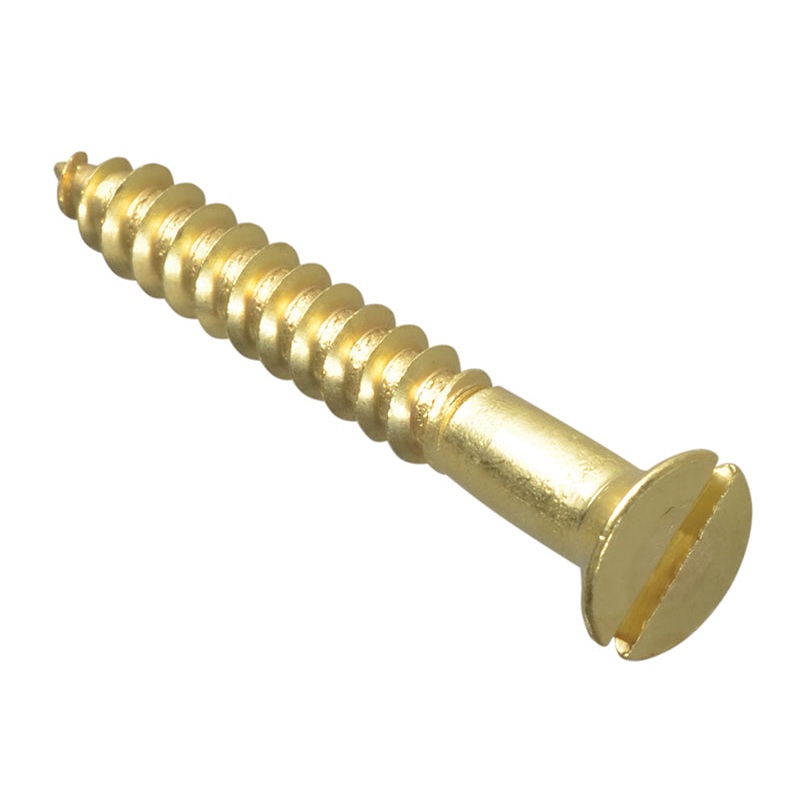 Wood Screw Slotted CSK Brass 1.1/2in x 10 Forge Pack 8