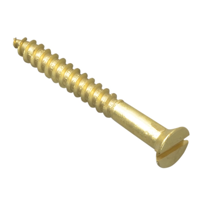 Wood Screw Slotted CSK Brass 1.1/4in x 6 Forge Pack 15