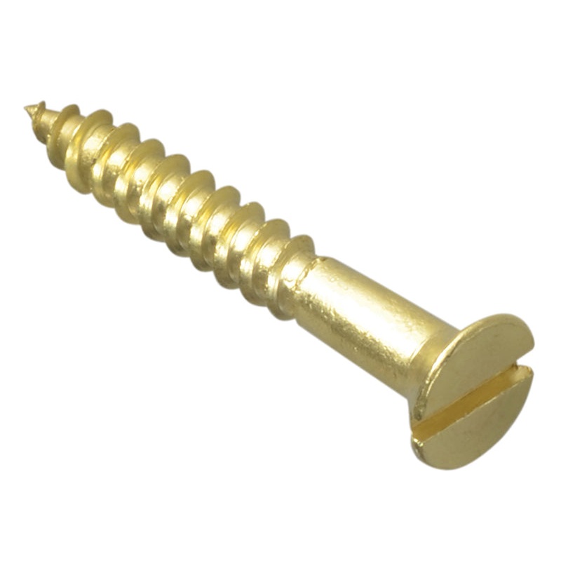 Wood Screw Slotted CSK Brass 1.1/4in x 8 Forge Pack 12