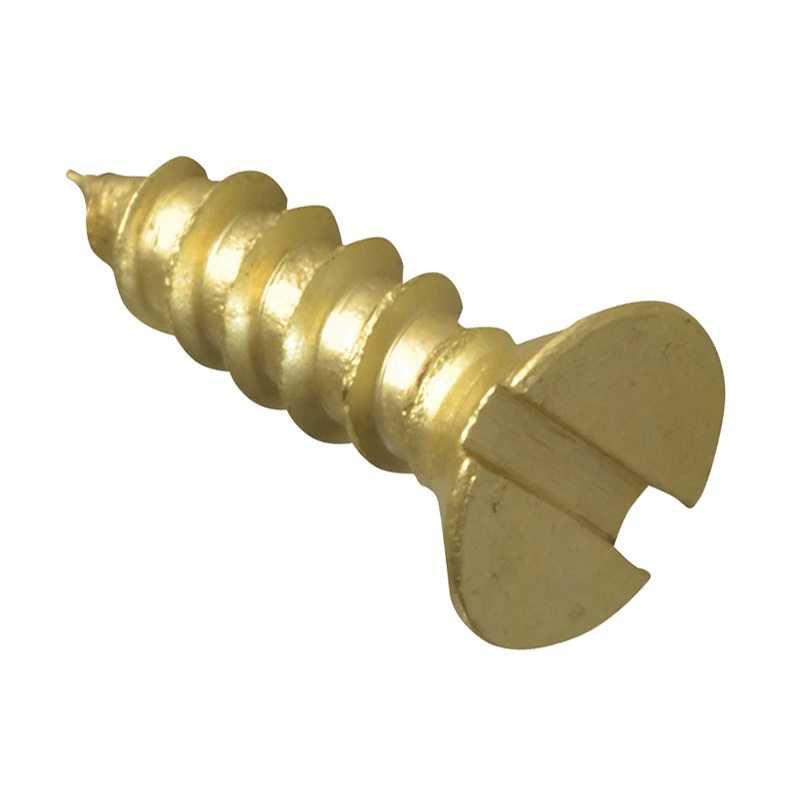Wood Screw Slotted CSK Brass 1/2in x 6 Forge Pack 40