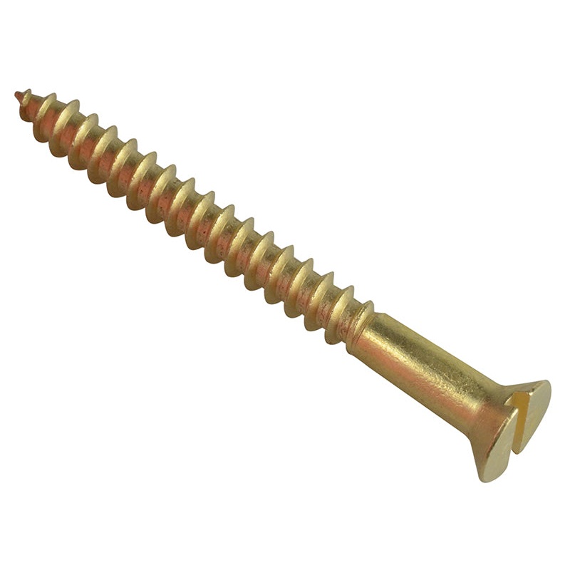 Wood Screw Slotted CSK Brass 2in x 10 Forge Pack 6