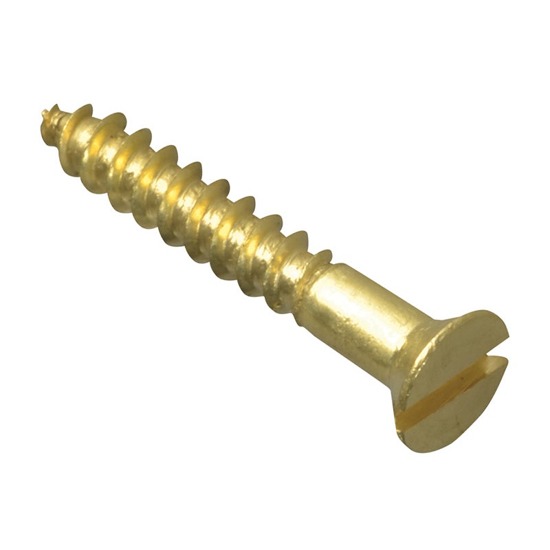 Wood Screw Slotted CSK Brass 3/4in x 4 Forge Pack 45