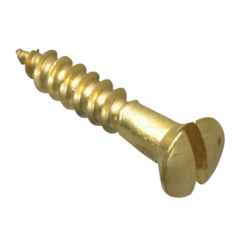 Wood Screw Slotted CSK Brass 3/4in x 6 Forge Pack 25