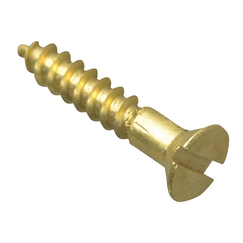 Wood Screw Slotted CSK Brass 5/8in x 4 Forge Pack 50