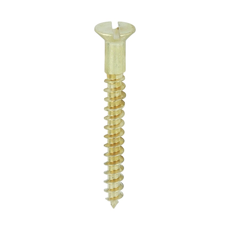 TIMCO Solid Brass Countersunk Woodscrews - 8 x 1 1/2