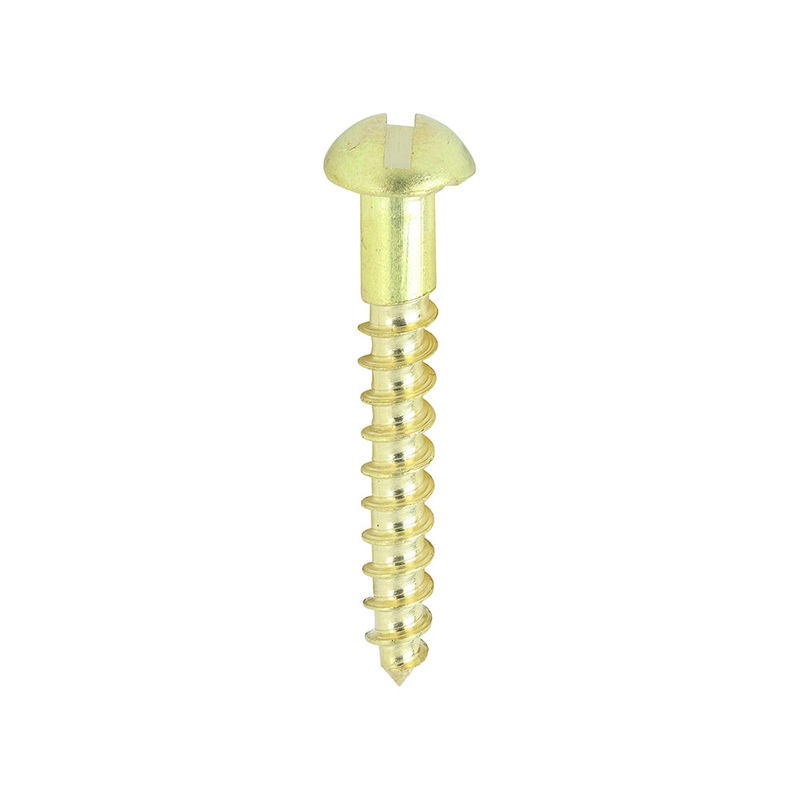 TIMCO Solid Brass Round Head Woodscrews - 6 x 1