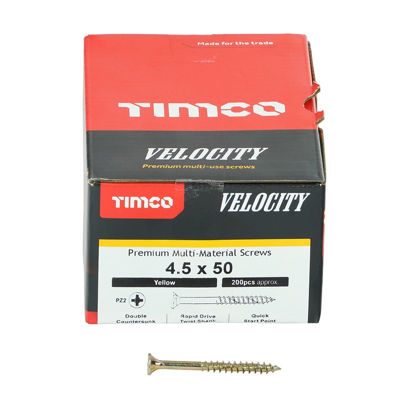 TIMCO Velocity Premium Multi-Use Countersunk Gold Woodscrews - 4.5 x 50