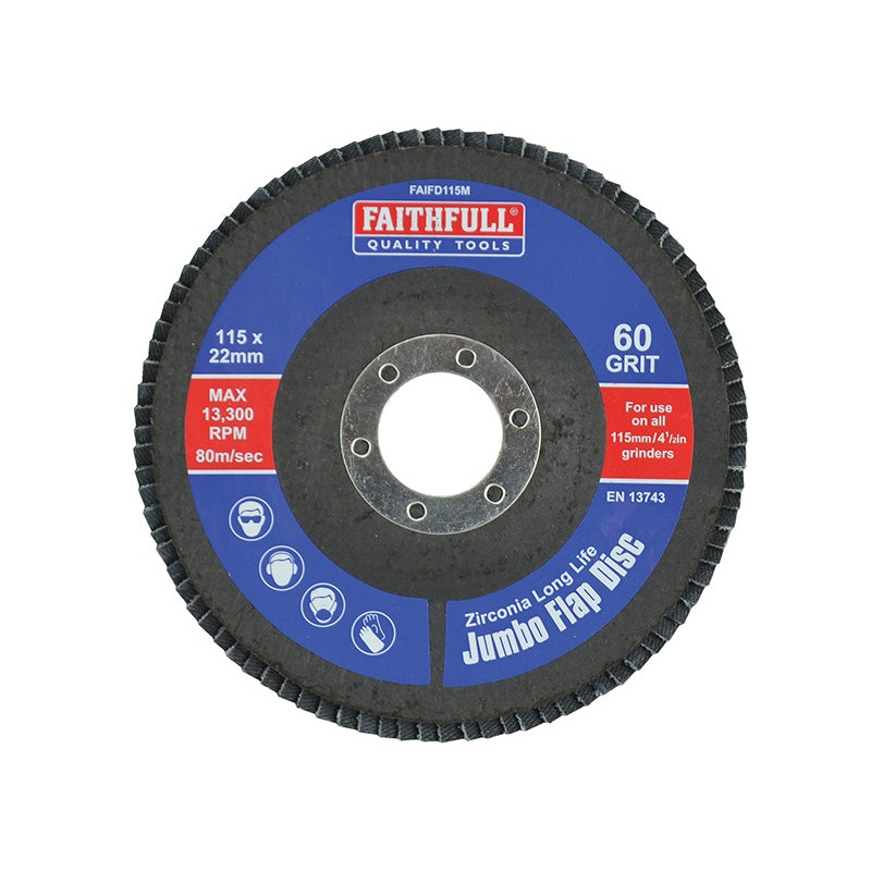 Abrasive Jumbo Flap Disc 115mm Medium