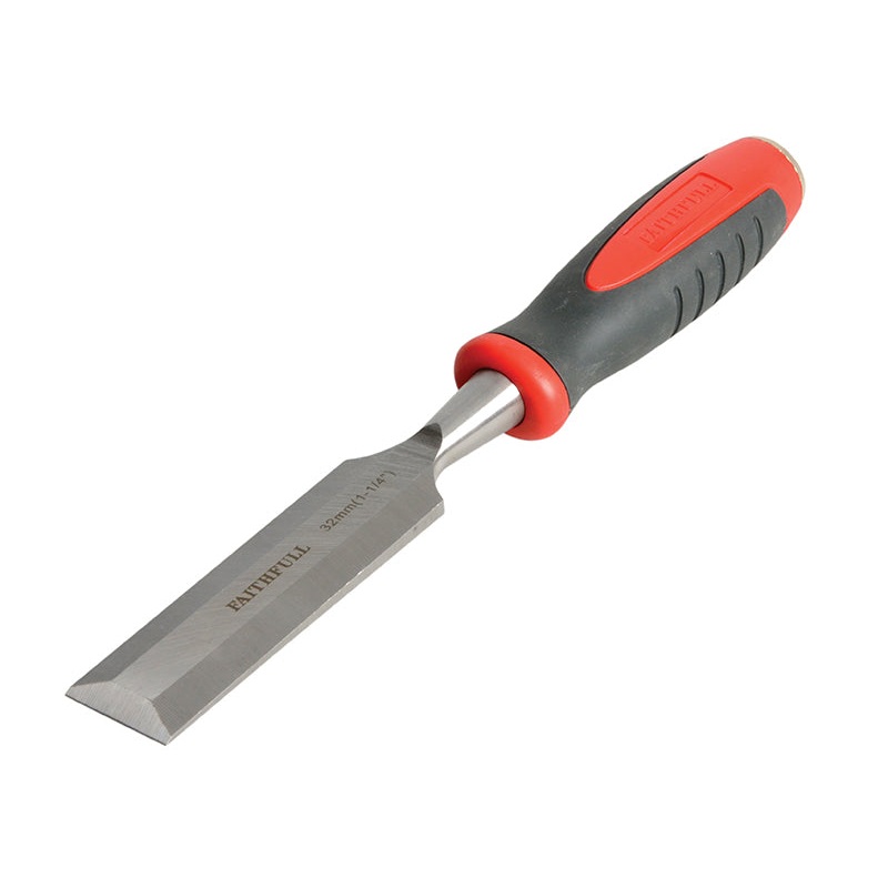 Bevel Edge Chisel Red Soft Grip 32mm (1.1/4in)