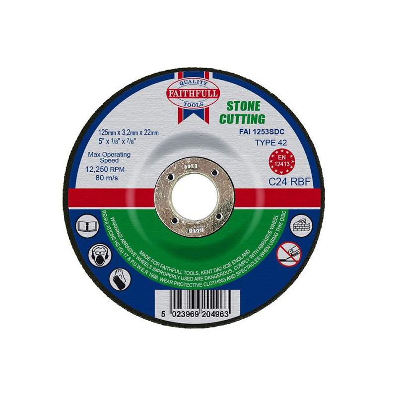 Depressed Centre Stone Cutting Disc 125 x 3.2 x 22.23mm
