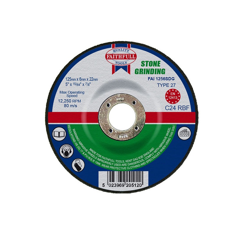 Depressed Centre Stone Grinding Disc 125 x 6 x 22.23mm