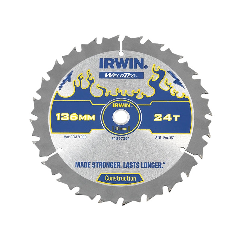 Weldtec Cordless Circular Saw Blade 136 x 10mm x 24T ATB