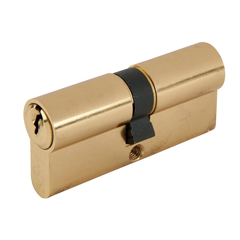 Euro Double Cylinder Kitemark 40 x 50 (100mm) Polished Brass Visi