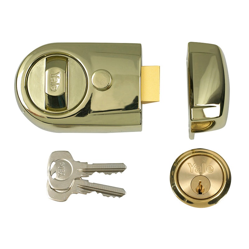 Y3 Nightlatch Modern 60mm Backset Brasslux Finish Visi