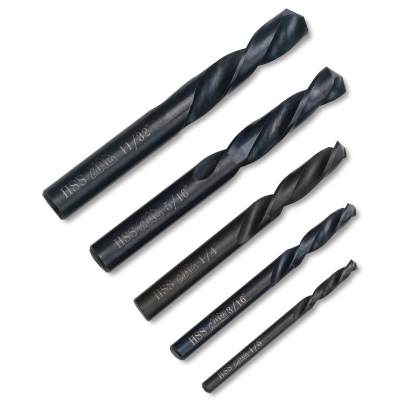 5-PC. Left-Hand High-Speed Steel Drill Bit Set