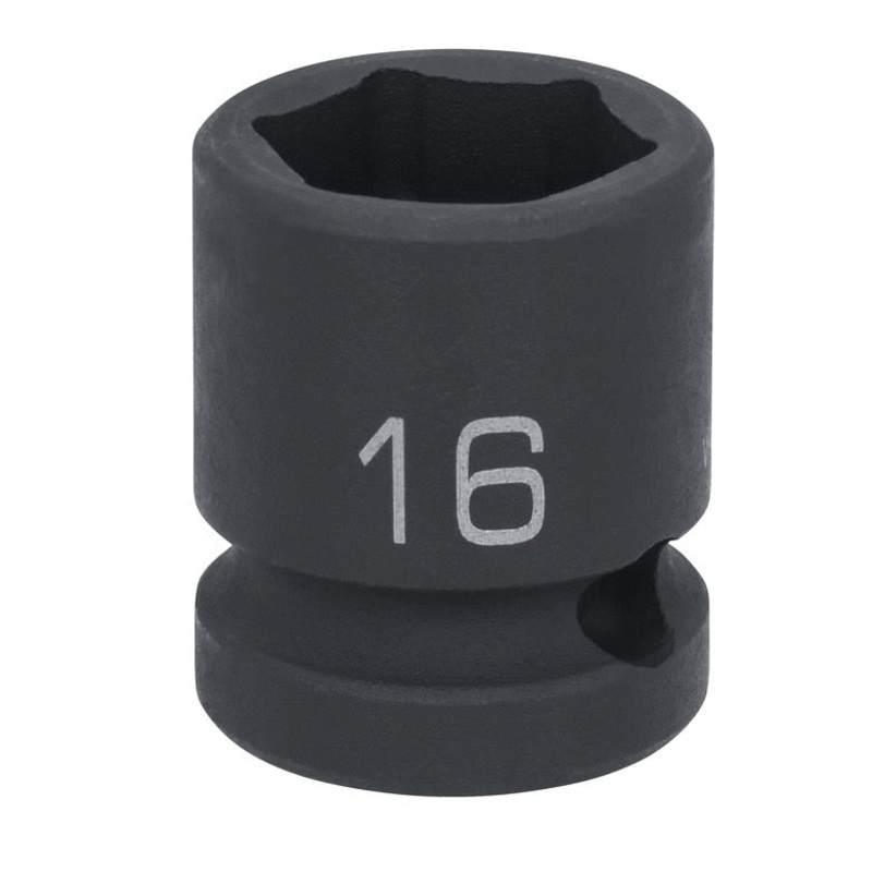1/2" Drive 6 pt. Stubby Impact Socket - 16mm