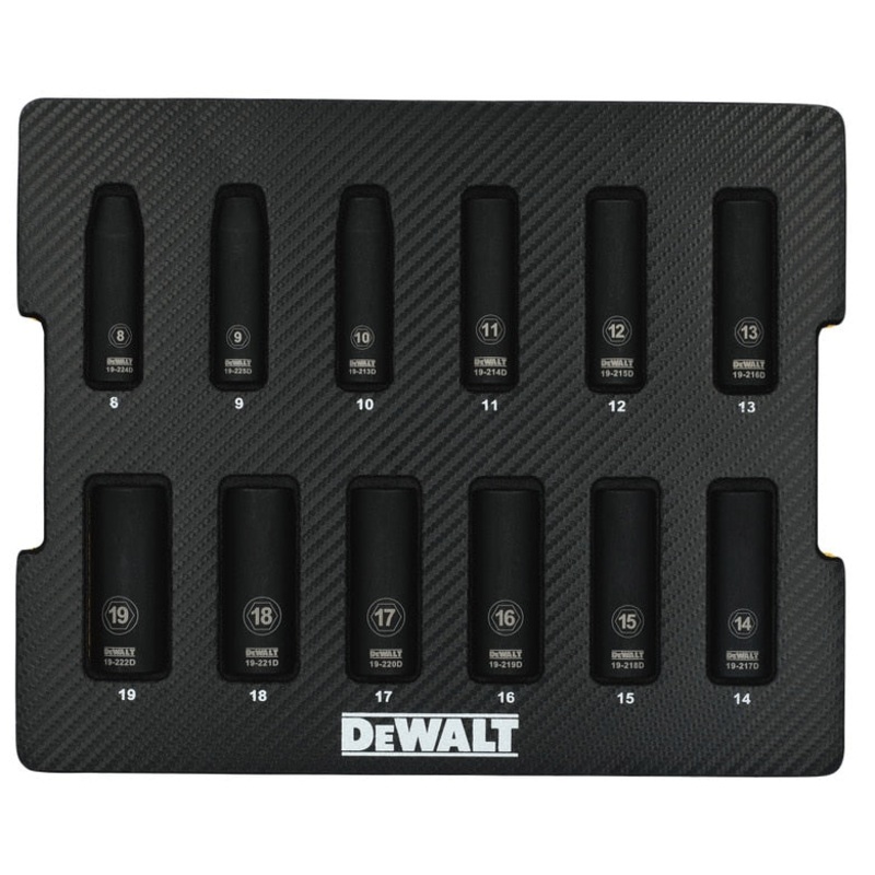 12-PC. 3/8 Drive Deep Metric Impact Socket Set