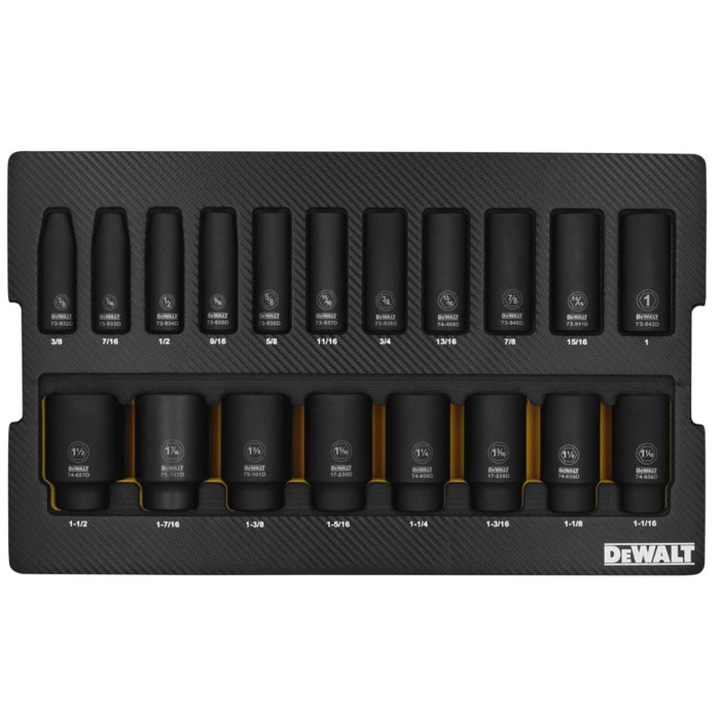 19-PC.  Drive Deep SAE Impact Socket Set