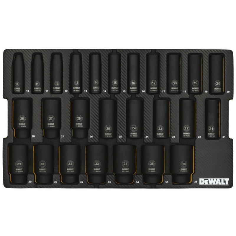 26-PC.  Drive Deep Metric Impact Socket Set