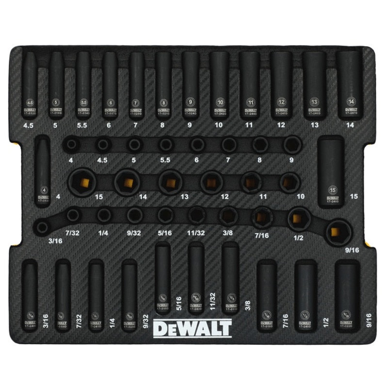 48-PC.  Drive SAE/Metric Impact Socket Set