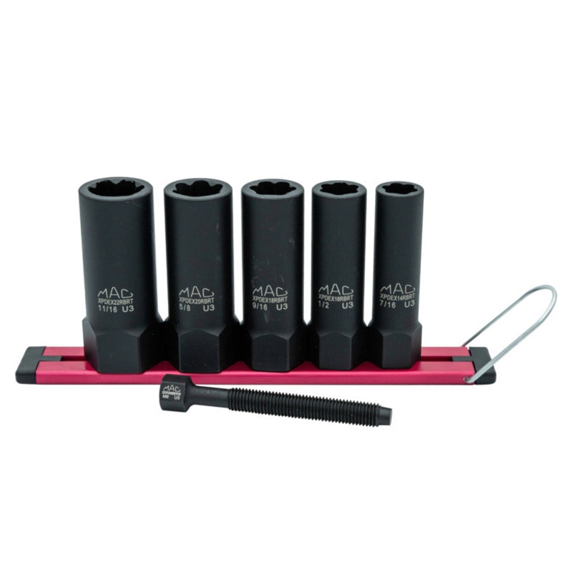 5-PC 3/8" Drive R.B.R.T SAE Impact Foreign Object Removal (FOR) Deep Extractor Socket Set
